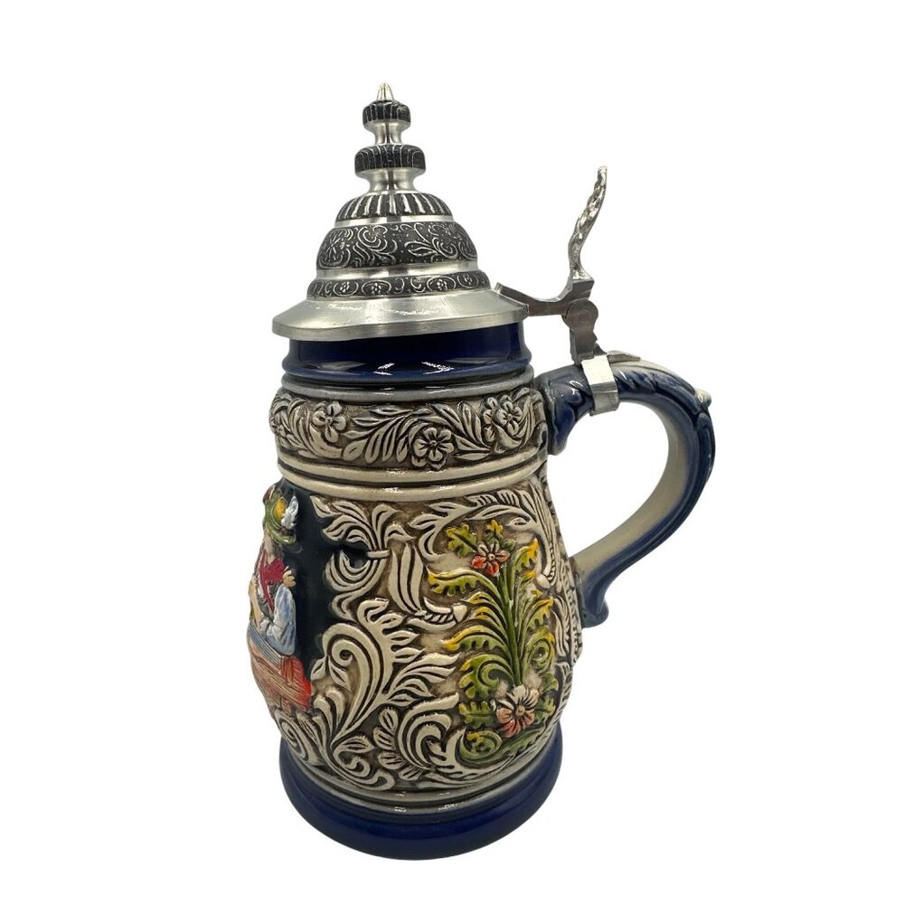 Zöller & Born Handpainted Ceramic Beer Stein W/Lid Made In Germany Limited